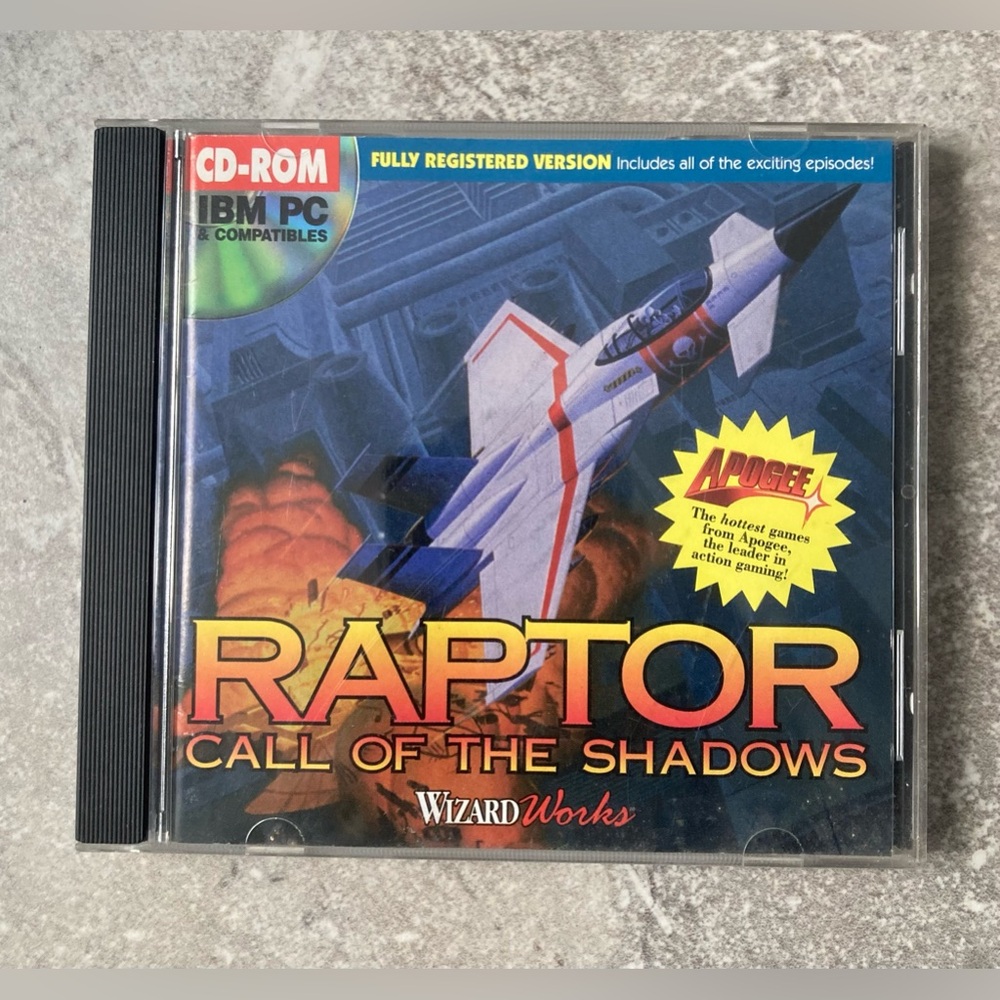 Raptor: Call Of The Shadows 1995 Apogee Software (PC Disk CD-ROM) Wizard Works